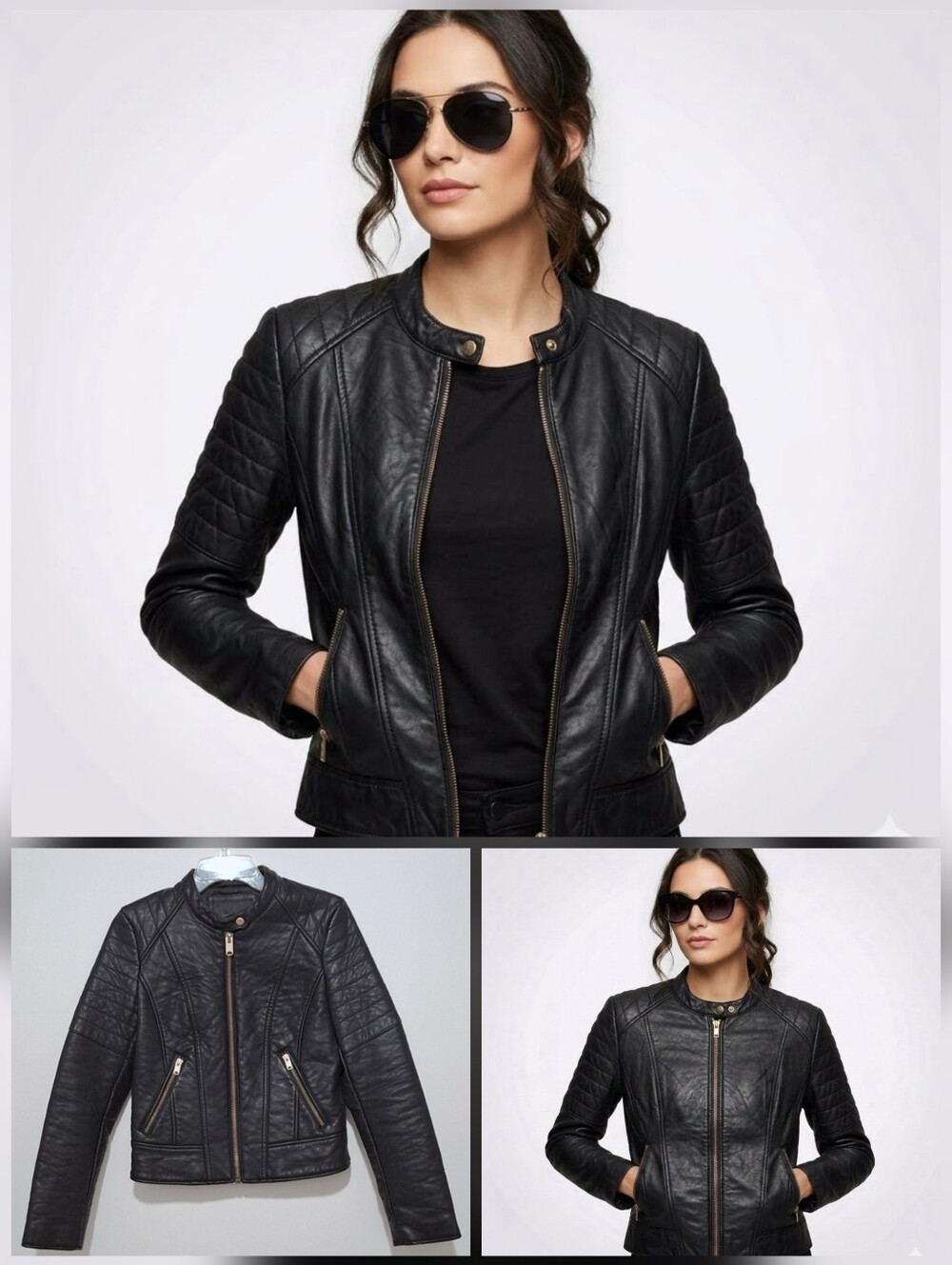 ❤️Marc New York Andrew Marc Black Faux Leather Jacket 🤍XS